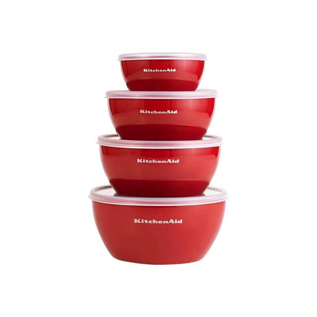 KitchenAid Set of 4 Prep Bowls with Lids Empire Red