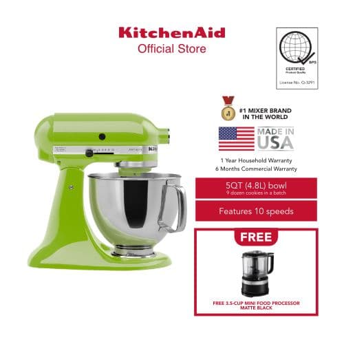 KitchenAid 5QT (4.8L) Artisan Stand Mixer 220V + FREE 3.5 Cup Food