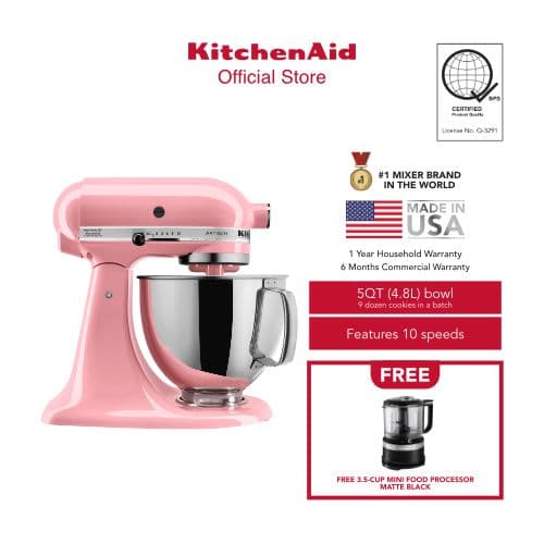 KitchenAid 5QT (4.8L) Artisan Stand Mixer 220V + FREE 3.5 Cup Food