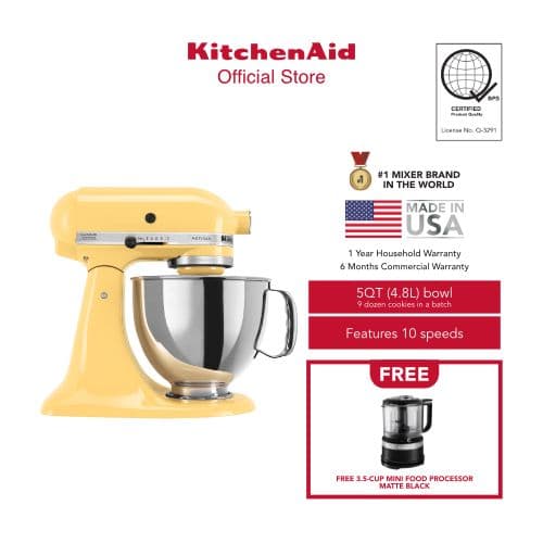 KitchenAid 5QT (4.8L) Artisan Stand Mixer 220V + FREE 3.5 Cup Food