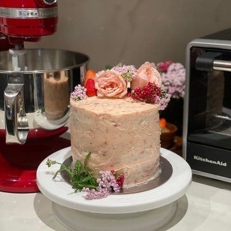 Red Wine Chocolate Cake with Strawberry Cream Cheese Frosting - Image