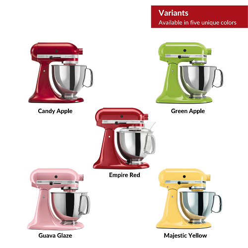 web multifunctioneel precedent KitchenAid 5QT (4.8L) Artisan Stand Mixer 220 V (with Nylon Coated Flat  Beater, Nylon Coated C-Dough Hook, 6-Wire Whisk, and Pouring Shield for  baking) – KitchenAid Philippines